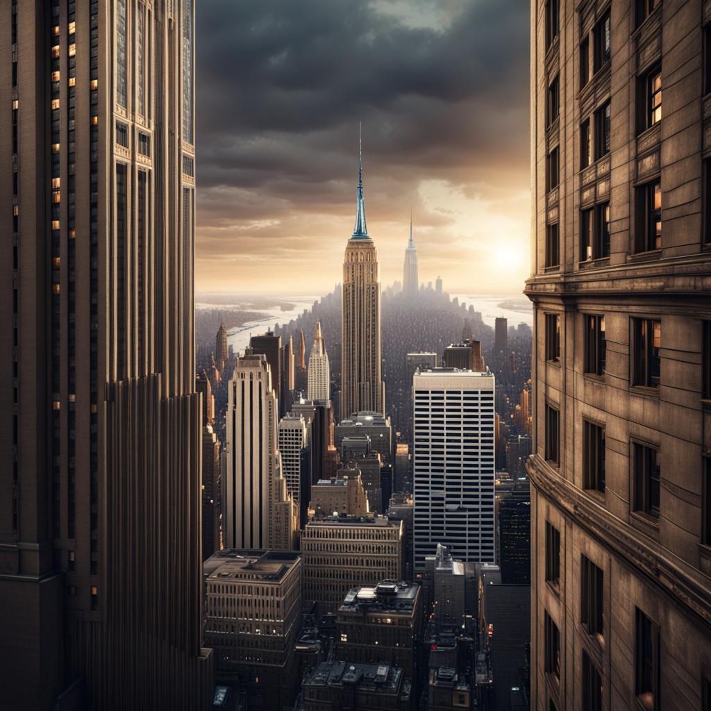 Epic Cinematic Empire State Building Digital Painting
