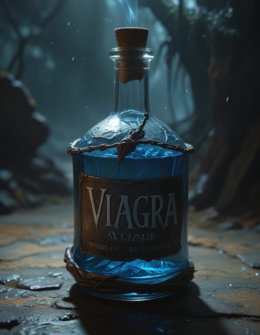 Realistic Fantasy Elixir Bottle with Viagraa 1st Version Lab...