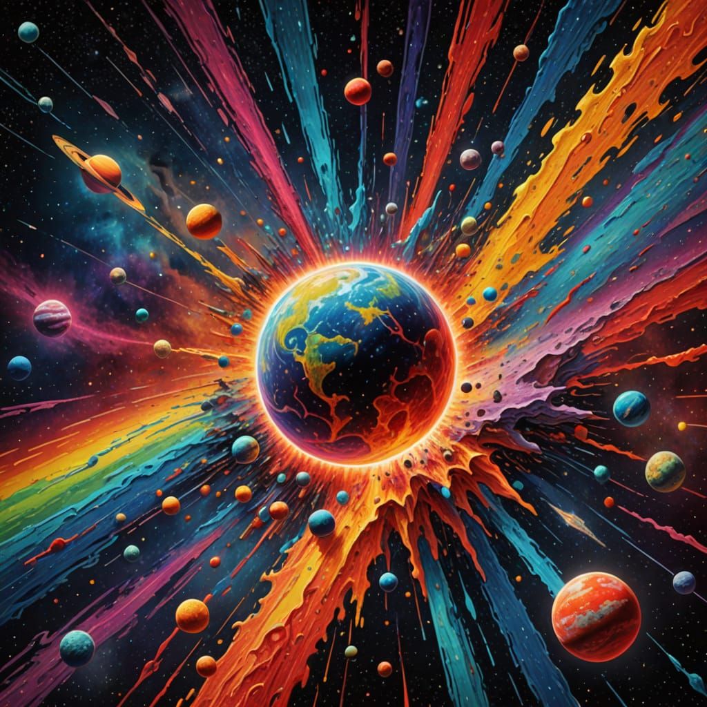 Vibrant Cosmic Radiation in Crayon Colors