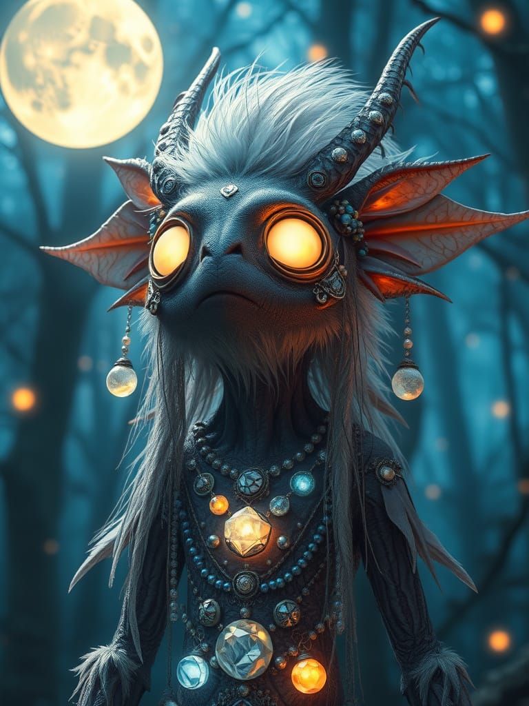 Ethereal Creature Portrait in a Magical Forest
