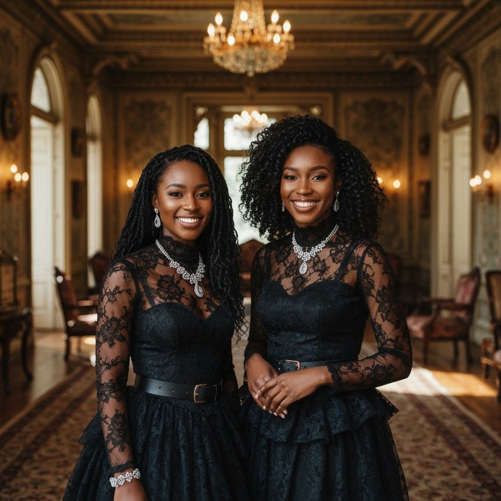 Gothic Women with Chopard Jewelry in Victorian Setting