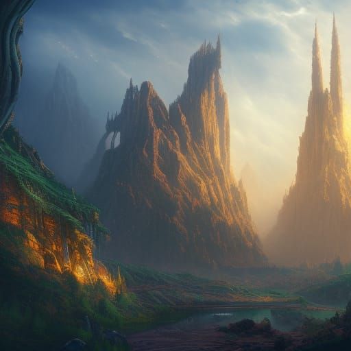 Fantastical Matte Painting with Intricate Details