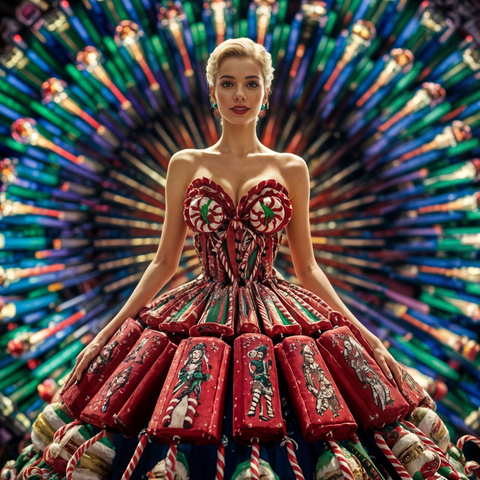 Woman's Peppermint Candy Dress: Cinematic Masterpiece