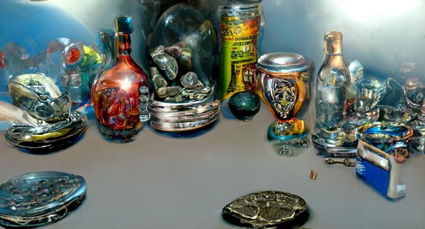 Detailed Photo of Prized Possessions in Hyperrealism