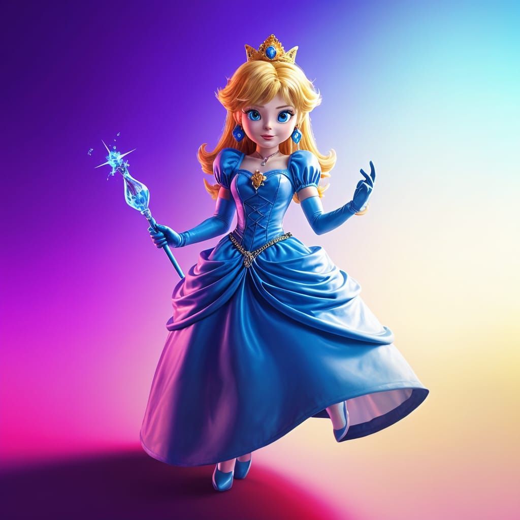Princess Peach in Blue Gown Concept Art