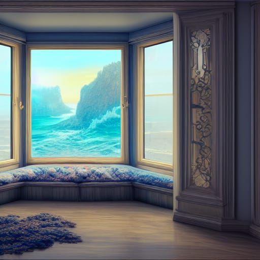 Modern Princess Bedroom with Seascape View