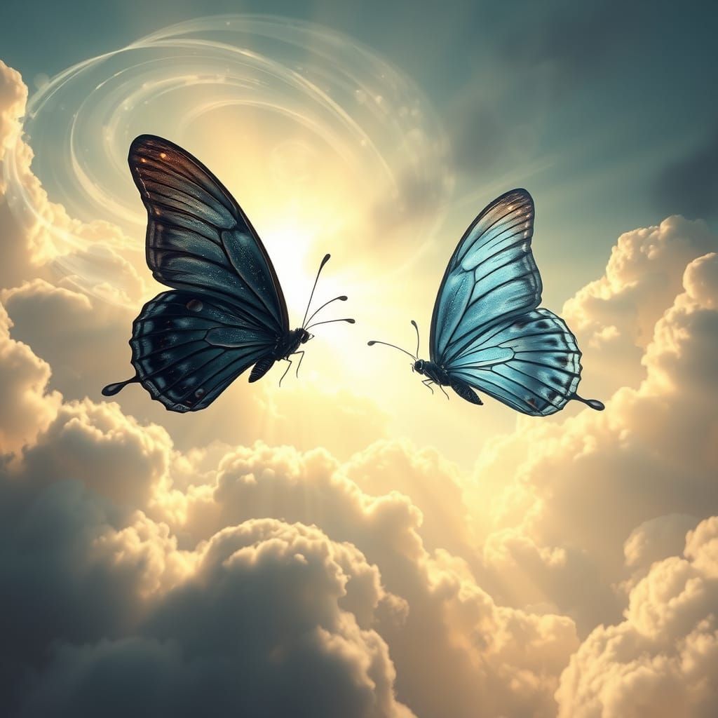 Ethereal Butterflies in Heavenly Glow