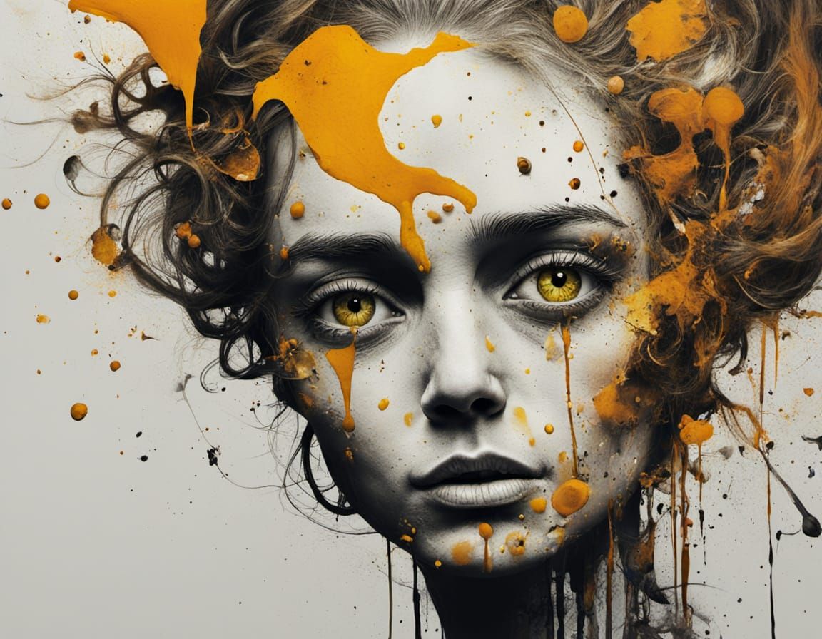 Putrid Amber: Abstract Surreal Mixed Media Art