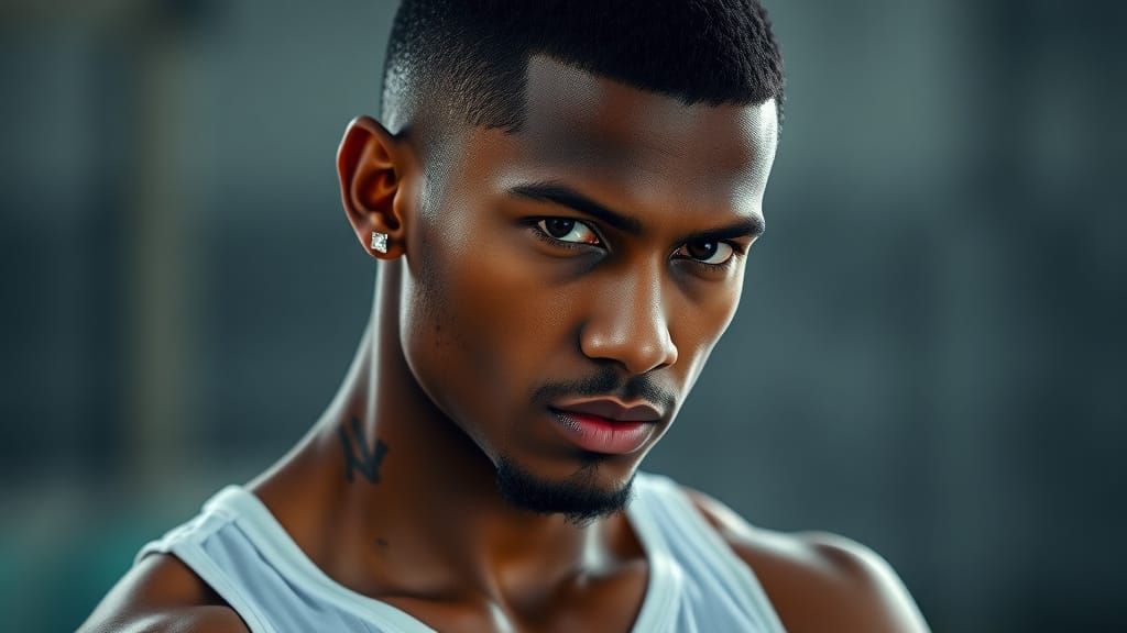 Young Man with Earrings: Digital Matte Painting