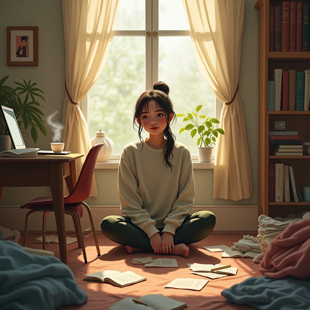 Cozy Teen Girl's Bedroom Sanctuary in Earthy Tones