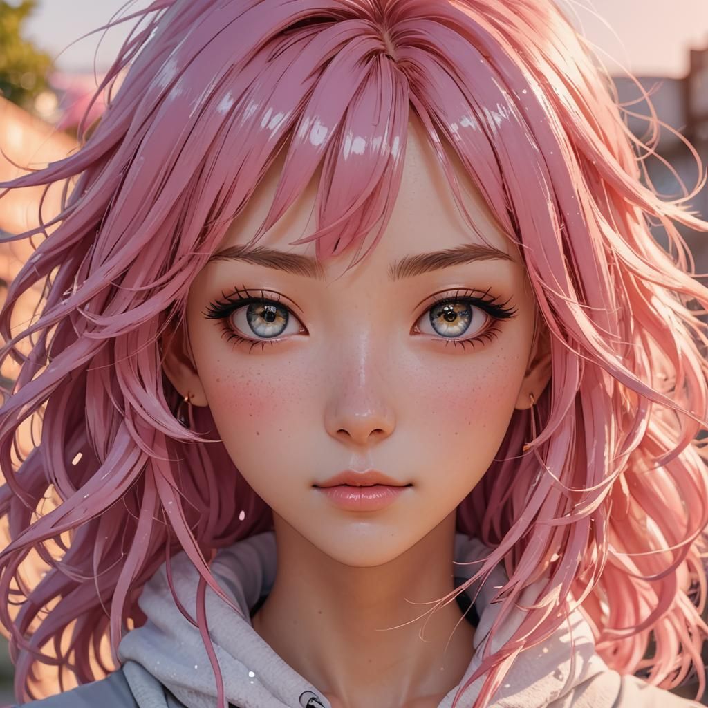 Anime Girl Portrait in Vibrant Manga Style