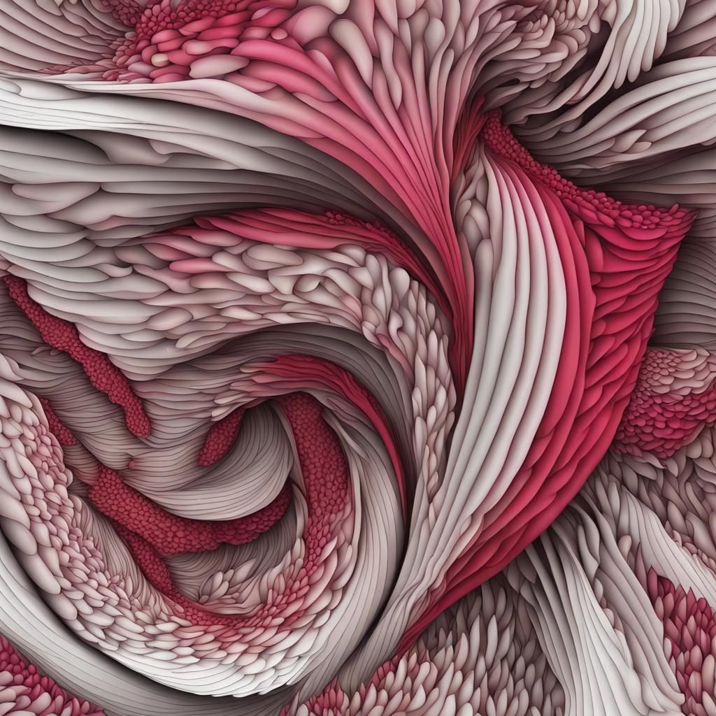 Abstract Strawberry Fractal in 3D Shading