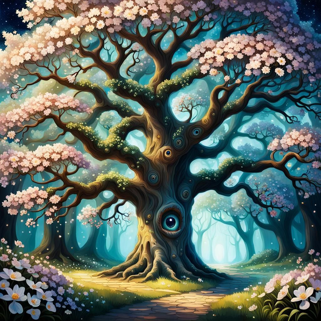Magical Tree Witnesses Its Blooming Flowers