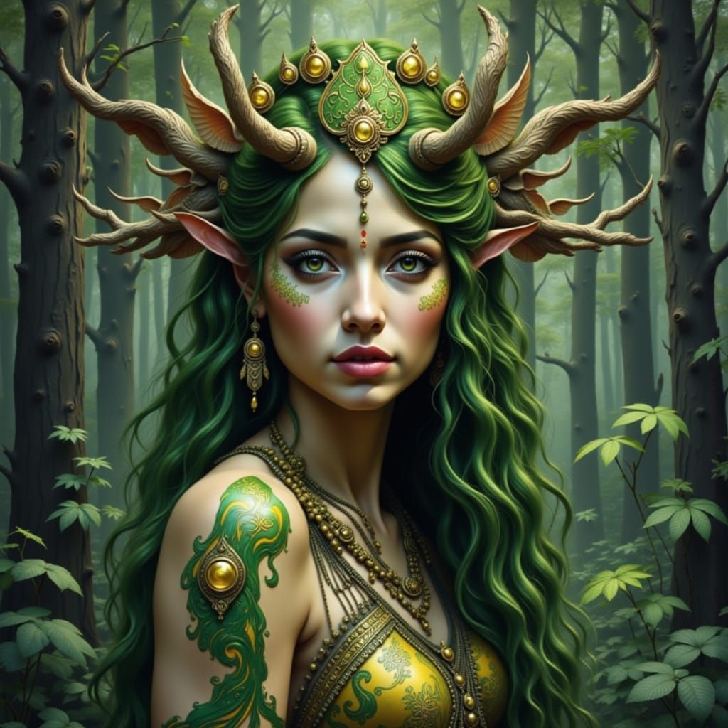 Elemental Fae Witch in Colorful Graffiti Art Style