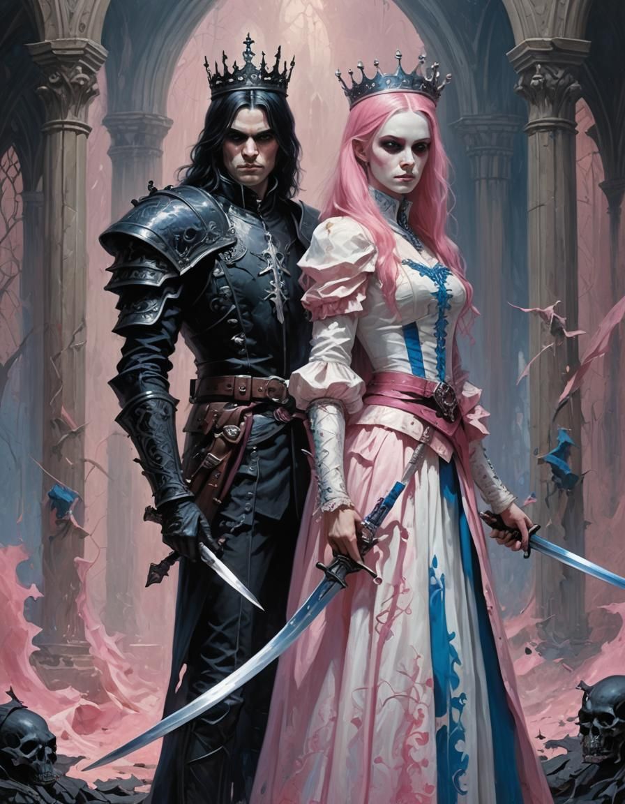 Gothic Princess with Sword in Sinister Style