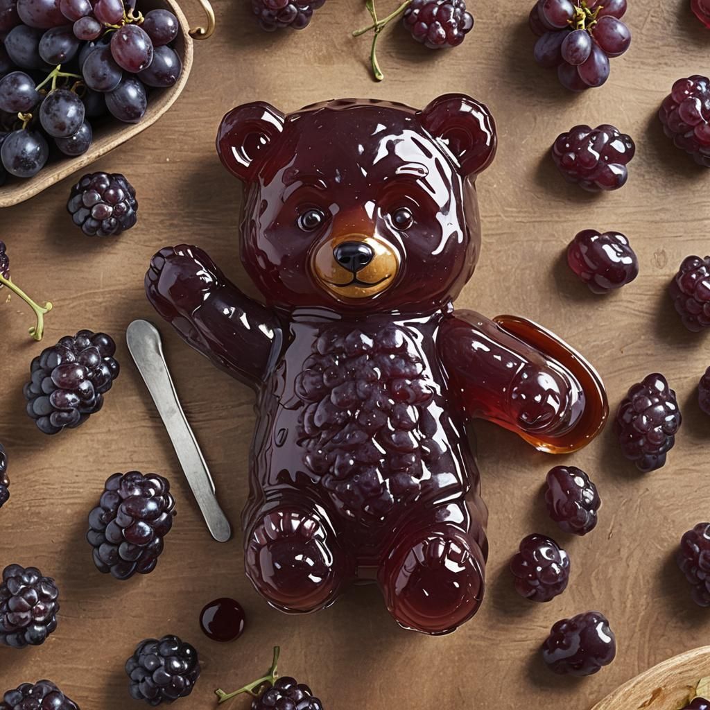 Grape Jelly Bear at the Table