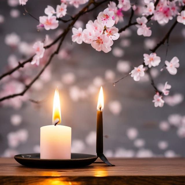 Candlelit Cherry Blossoms: Detailed Speedpaint Art