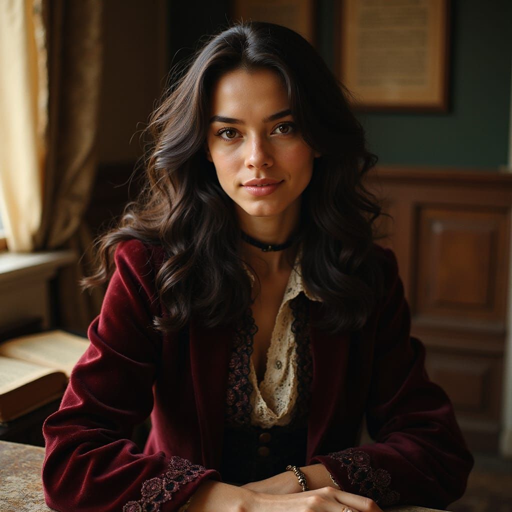 A Young Literary Heroine in Pre-Raphaelite Splendor