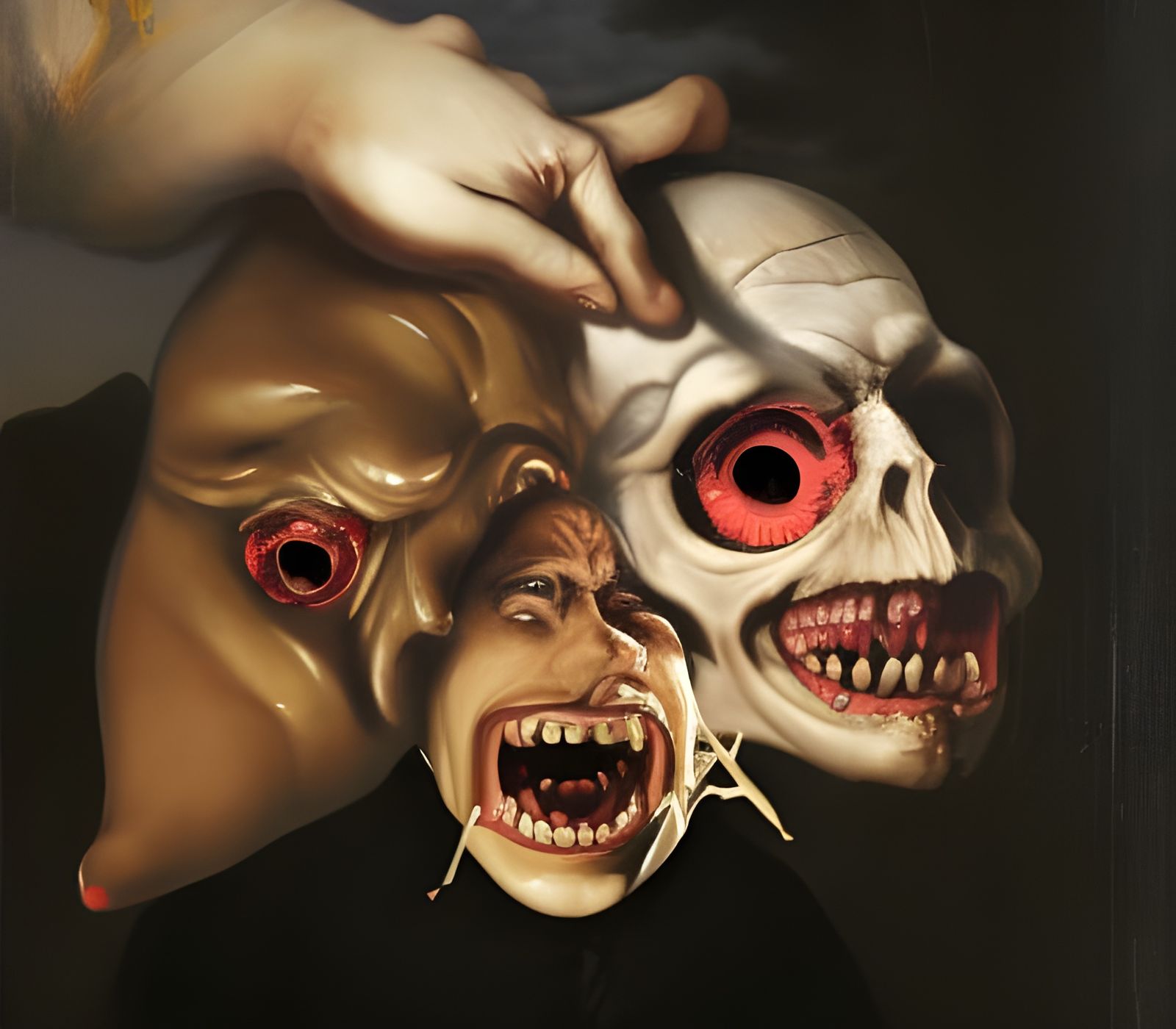 Dark Fantasy Scene of Consumption in Goya Style