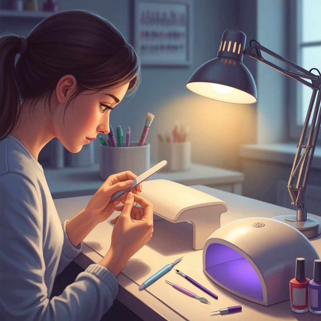 Manicurist and Client in Salon with Tools