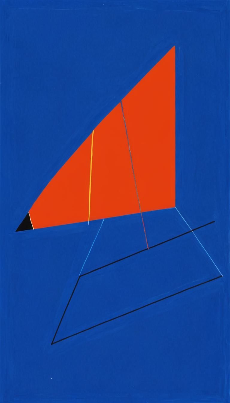 Abstract Geometric Painting in Bold Colors