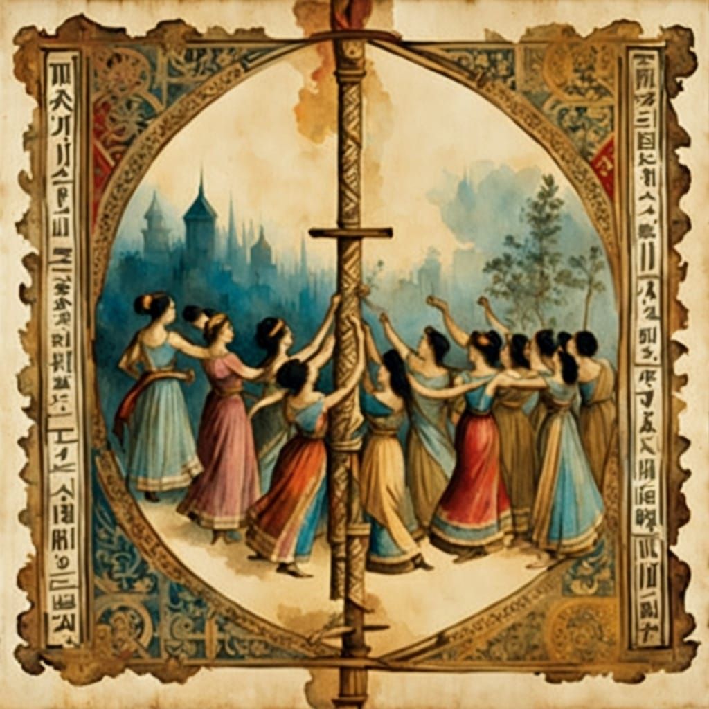 Victorian Whimsy: Maypole Dancing in a Golden Age Setting