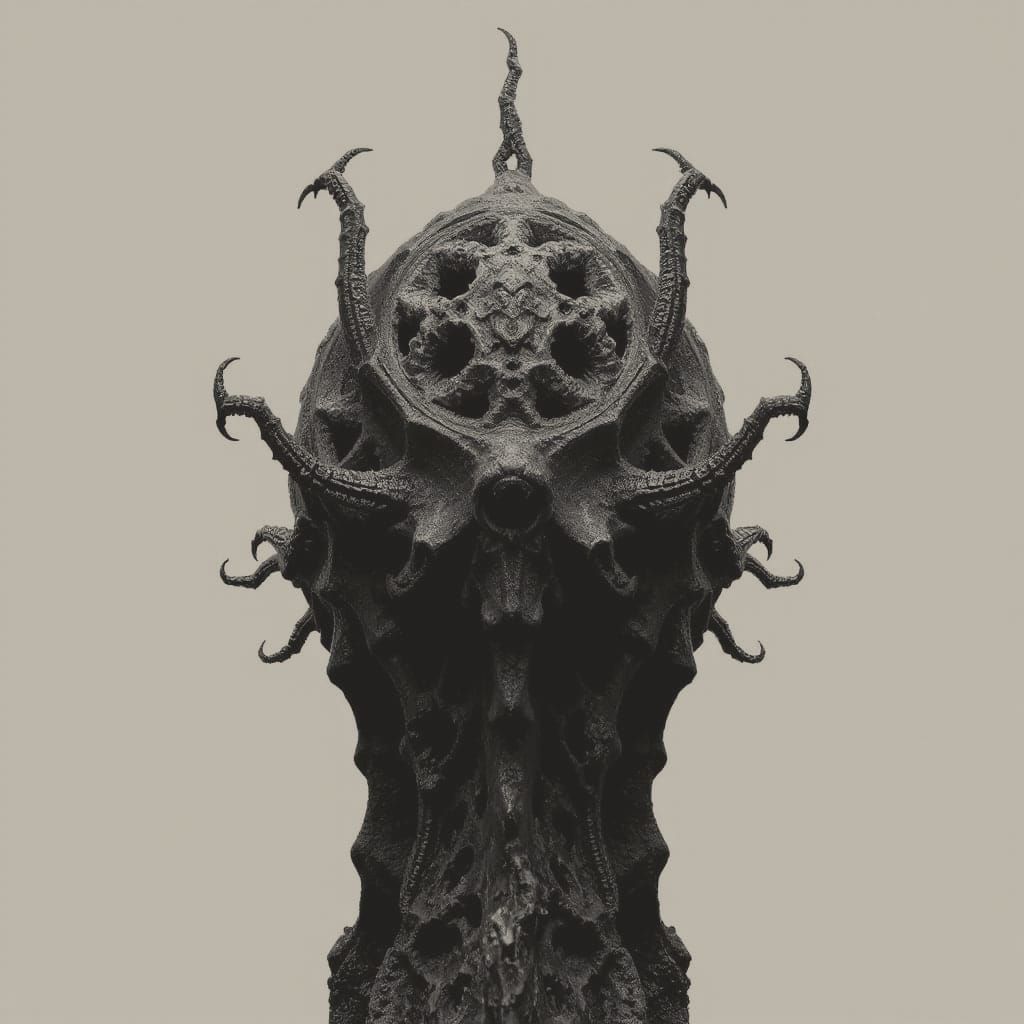 Ossified Organic Lattice Structure in Giger Style