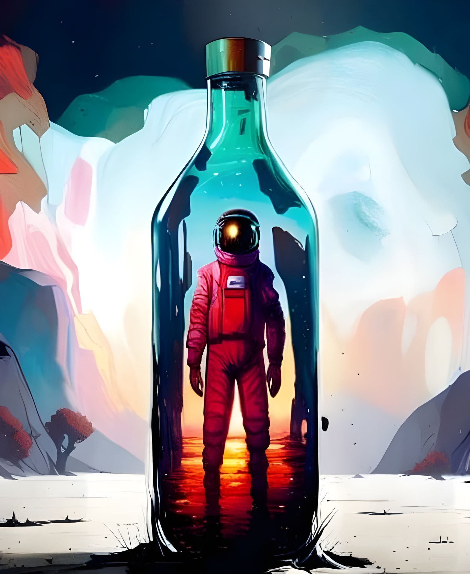 Atompunk Astronaut's Message in a Bottle