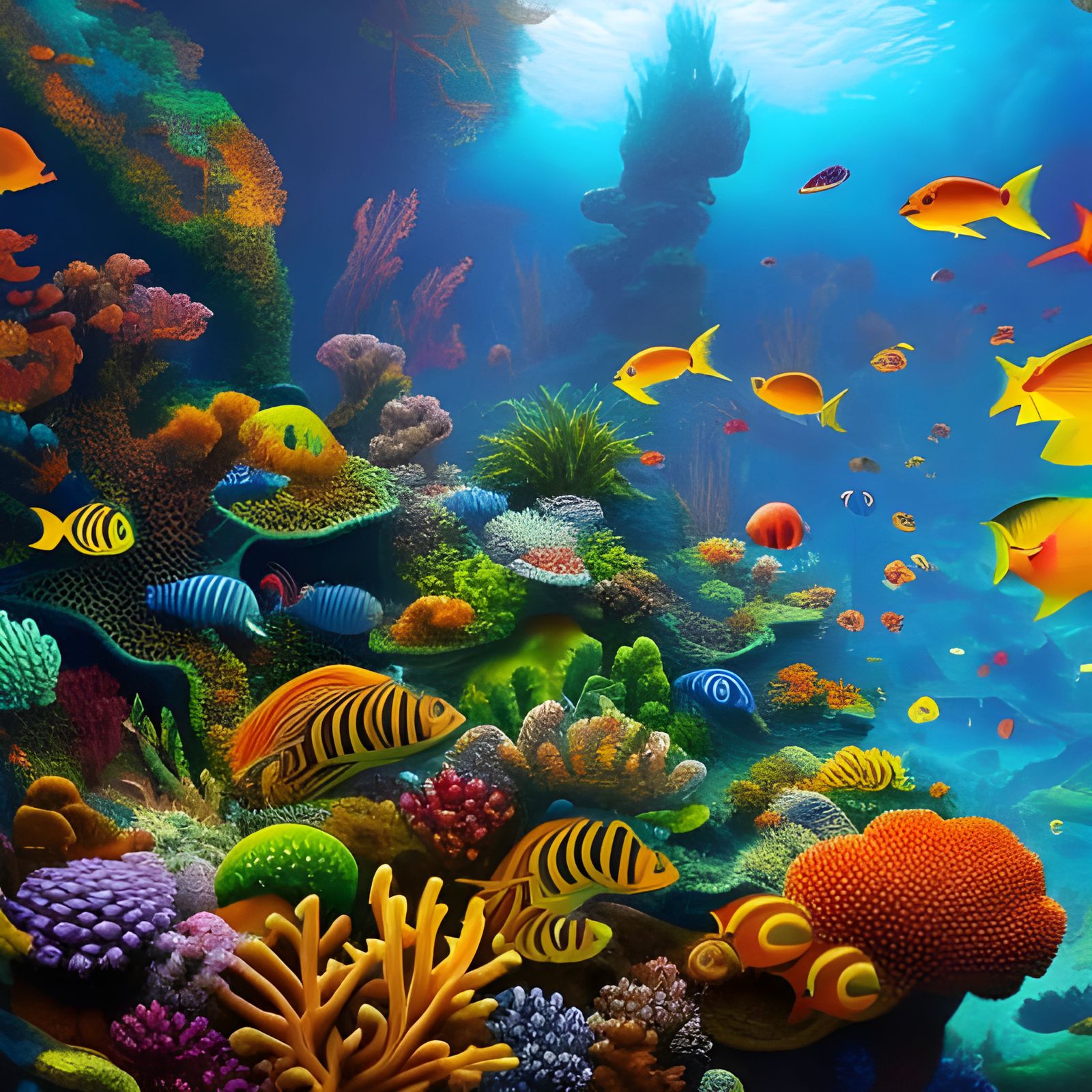 Great Barrier Reef Ecosystem in Hyperrealistic Detail