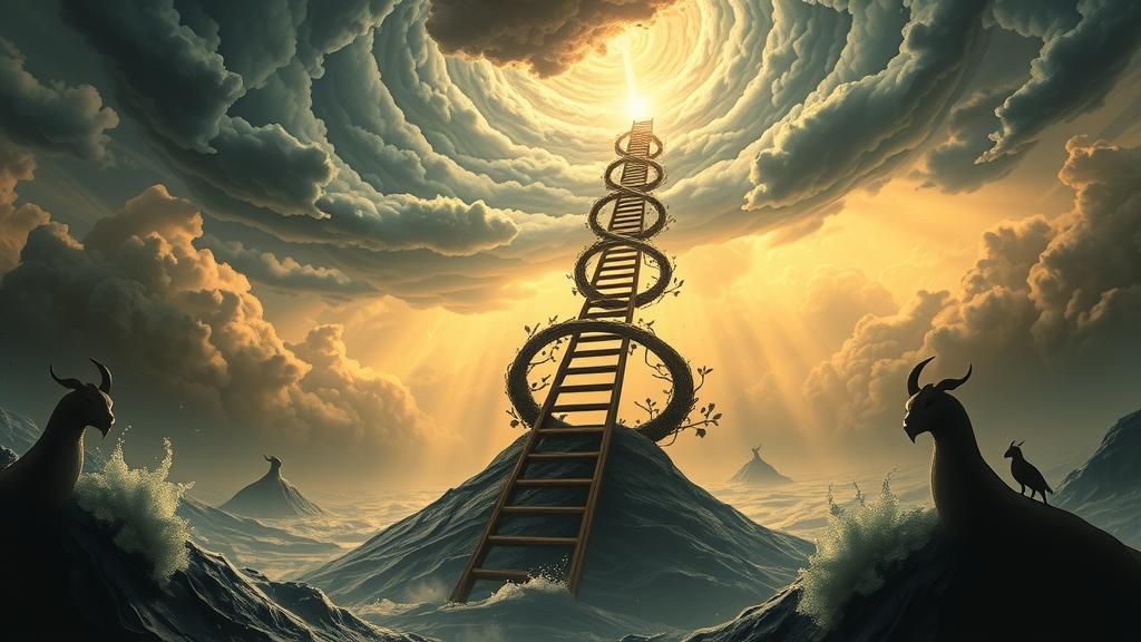 Ladder to the Sky in Surreal Digital Art