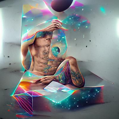 Astral Cosmic Illustration in Mixed Media