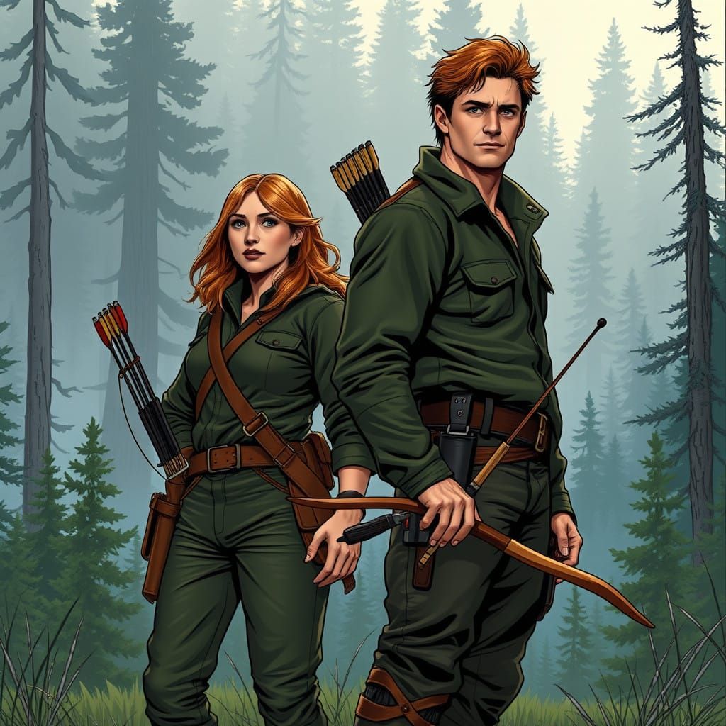 Tall Hunter Scans Horizon with Ocean-Blue Eyes in the Wild