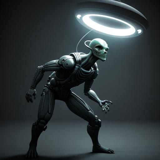 3D Alien Abduction Scene