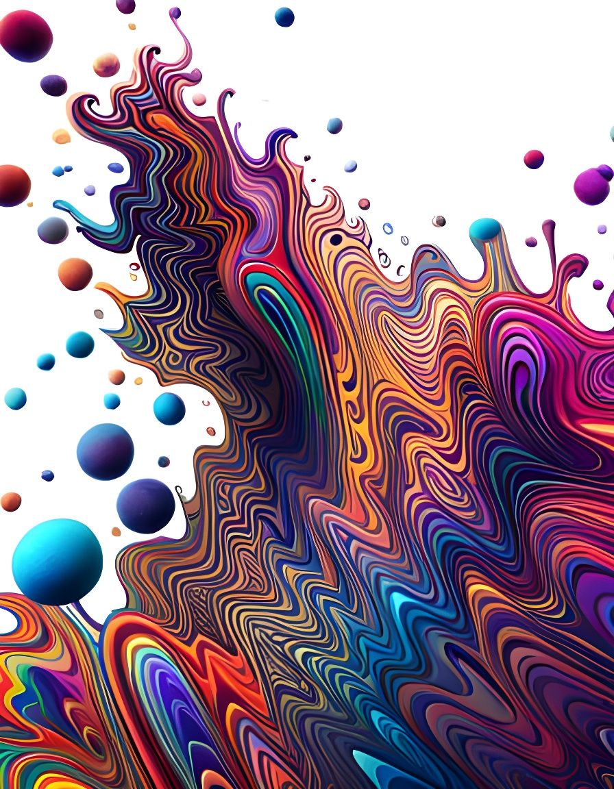 Iridescent Paint Splatter with Bizarre Patterns in 8K