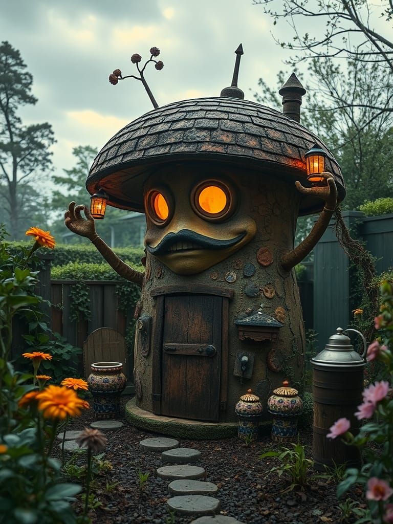 Dreamlike Anthropomorphic Structure with Peculiar Fauna