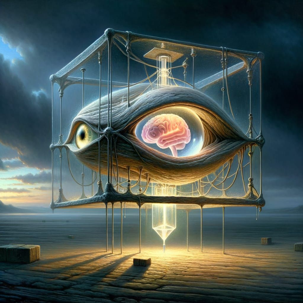 Dark Fantasy Glass Artifact in Suspenseful Bio-Luminescent S...