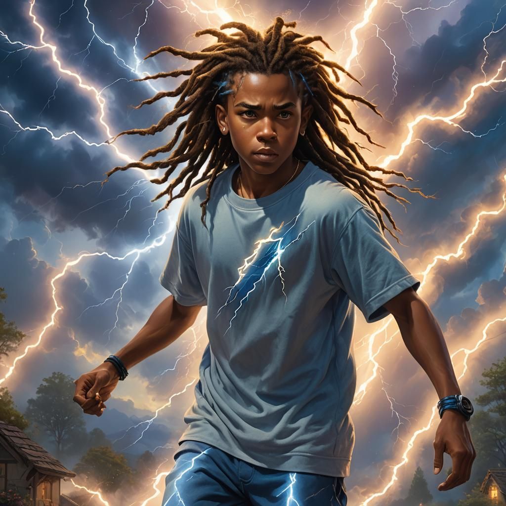 Boy Electrified: Ethereal Fantasy Art