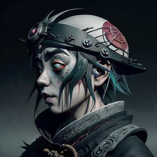 Dystopian Fantasy Portrait in 3D Shading