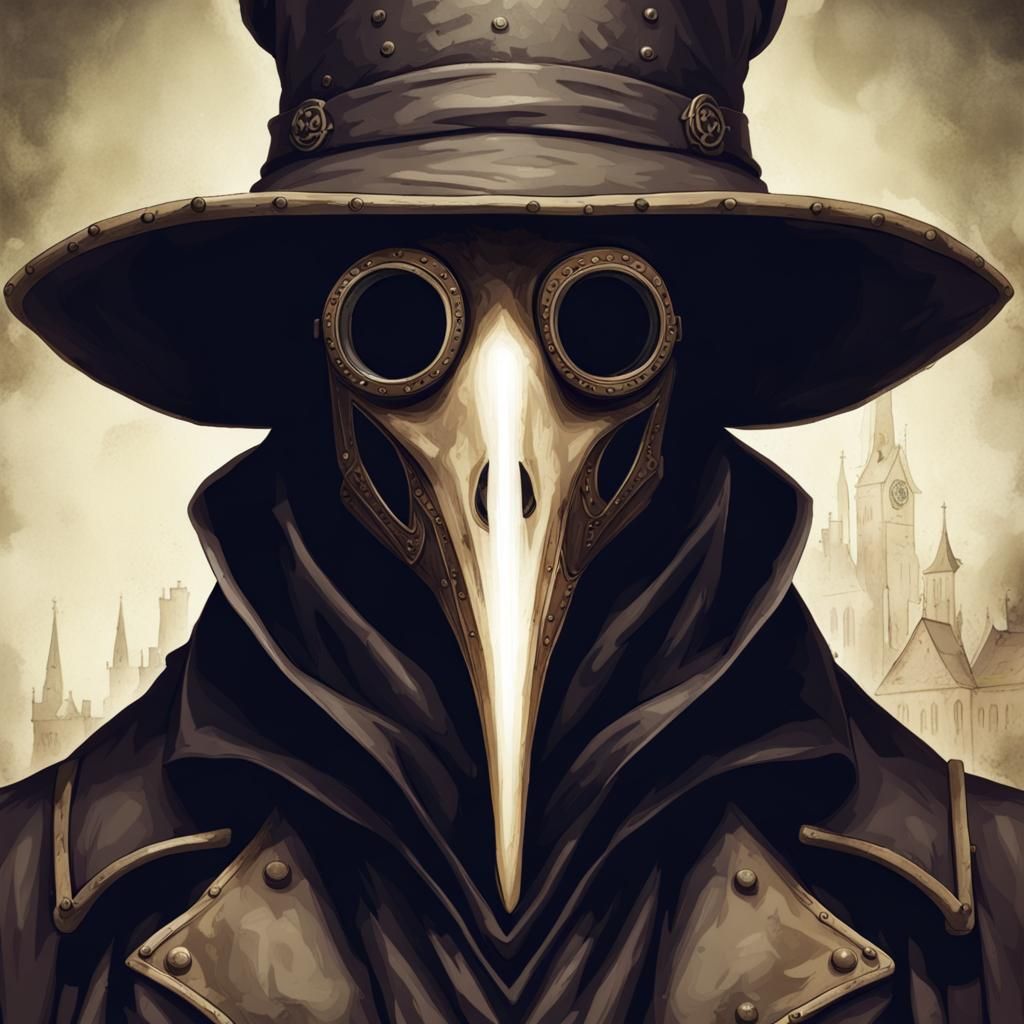 Plague Doctor in Dark Alleyway