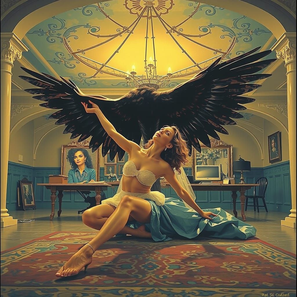 Hyperrealistic Figure in Elegant Attire