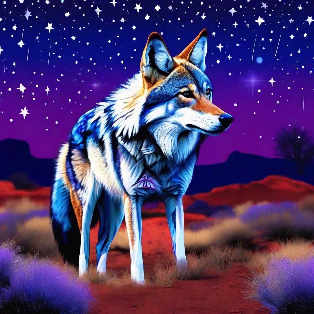 Hopi Blue Star Coyote Birth in Twilight