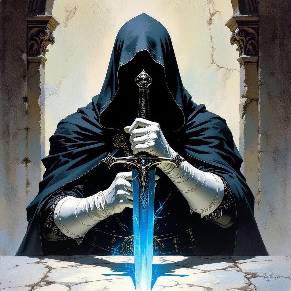 Ethereal Gothic Longsword with Justice Hilt