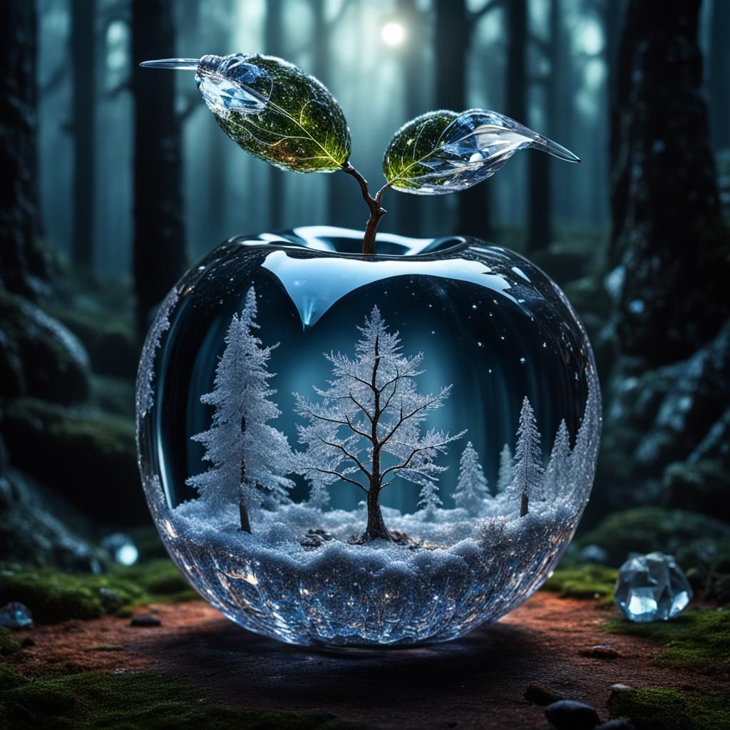 Utopian Wilderness in Crystal Apple, Hyperrealistic