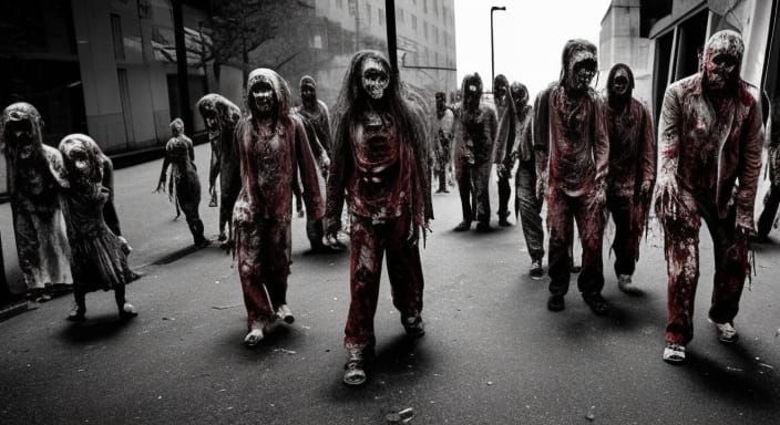 Sinister Zombie Apocalypse in a Ruined City