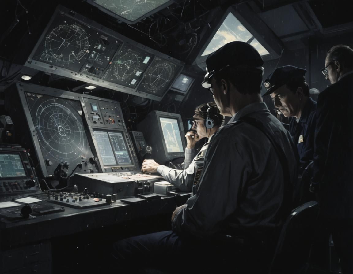 Air Traffic Controllers in Comic Book Art Style