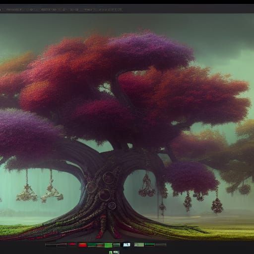 Fantastical Tree of Wisdom: Detailed Digital Painting