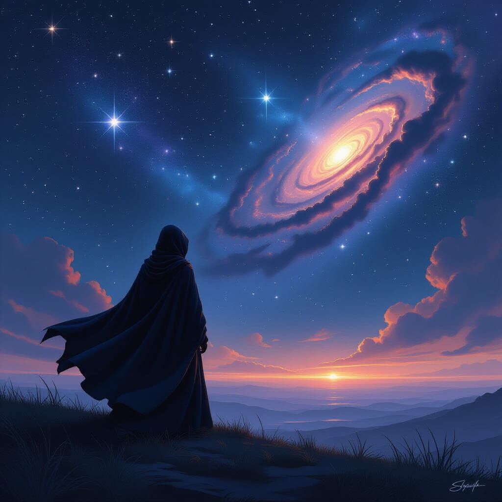 Cosmic Horizon: A Stardust Dreamscape in Digital Art