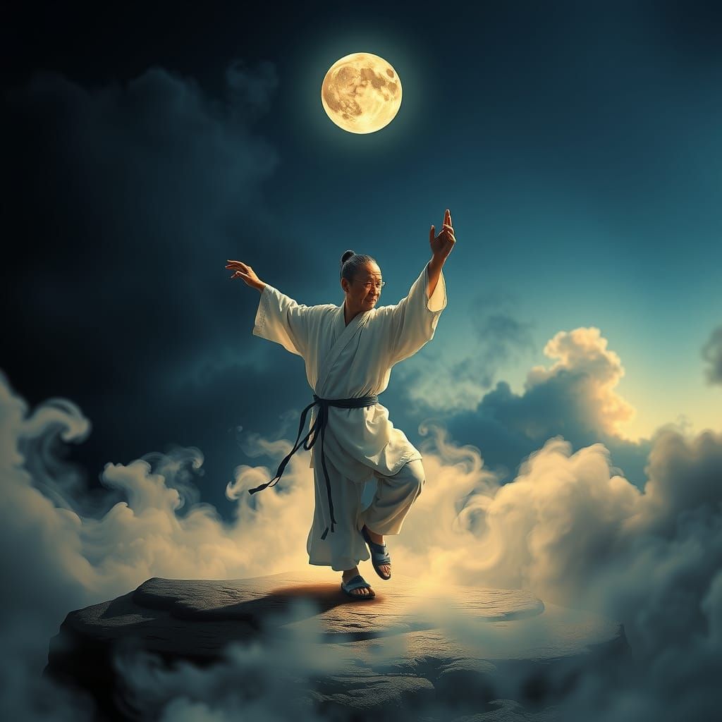 Tai Chi Master in Surreal Dreamscape