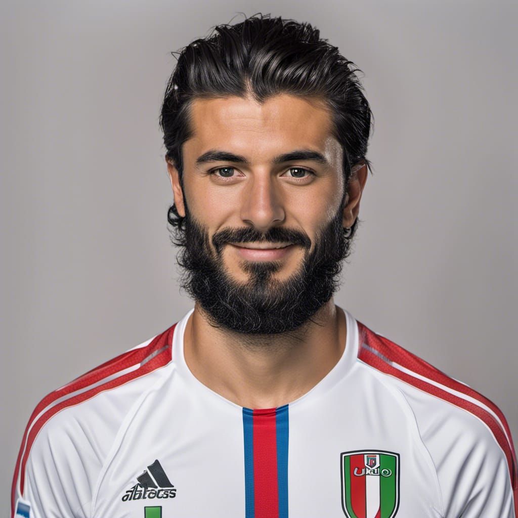 Detailed Headshot of Italian Soccer Player