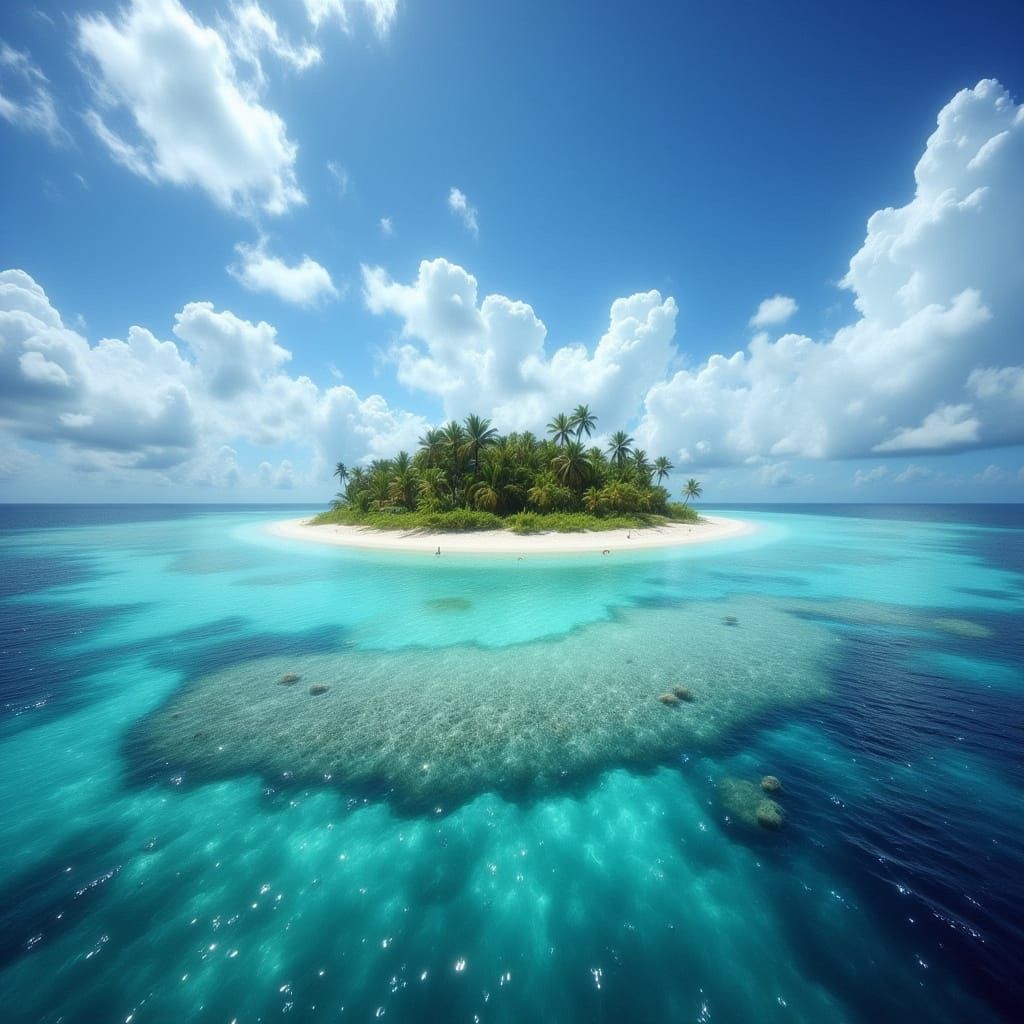 Paradise Island in Crystal Ocean